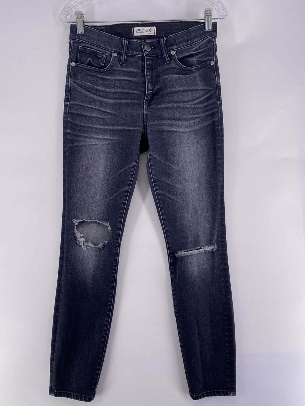 Madewell Women’s Size 28 Gray High Waisted Distressed Stretch Skinny Jeans